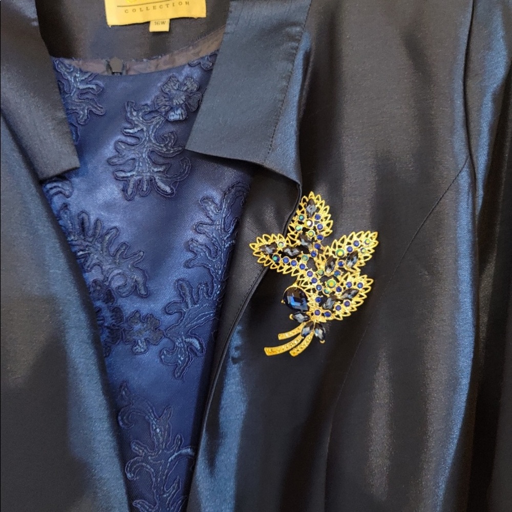 Blue two piece suit